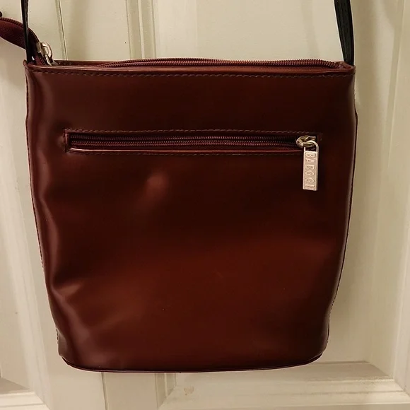 Vintage Swedish Baboon Burgundy Crossbody Bag - 90s Minimalist - Picture 2 of 7